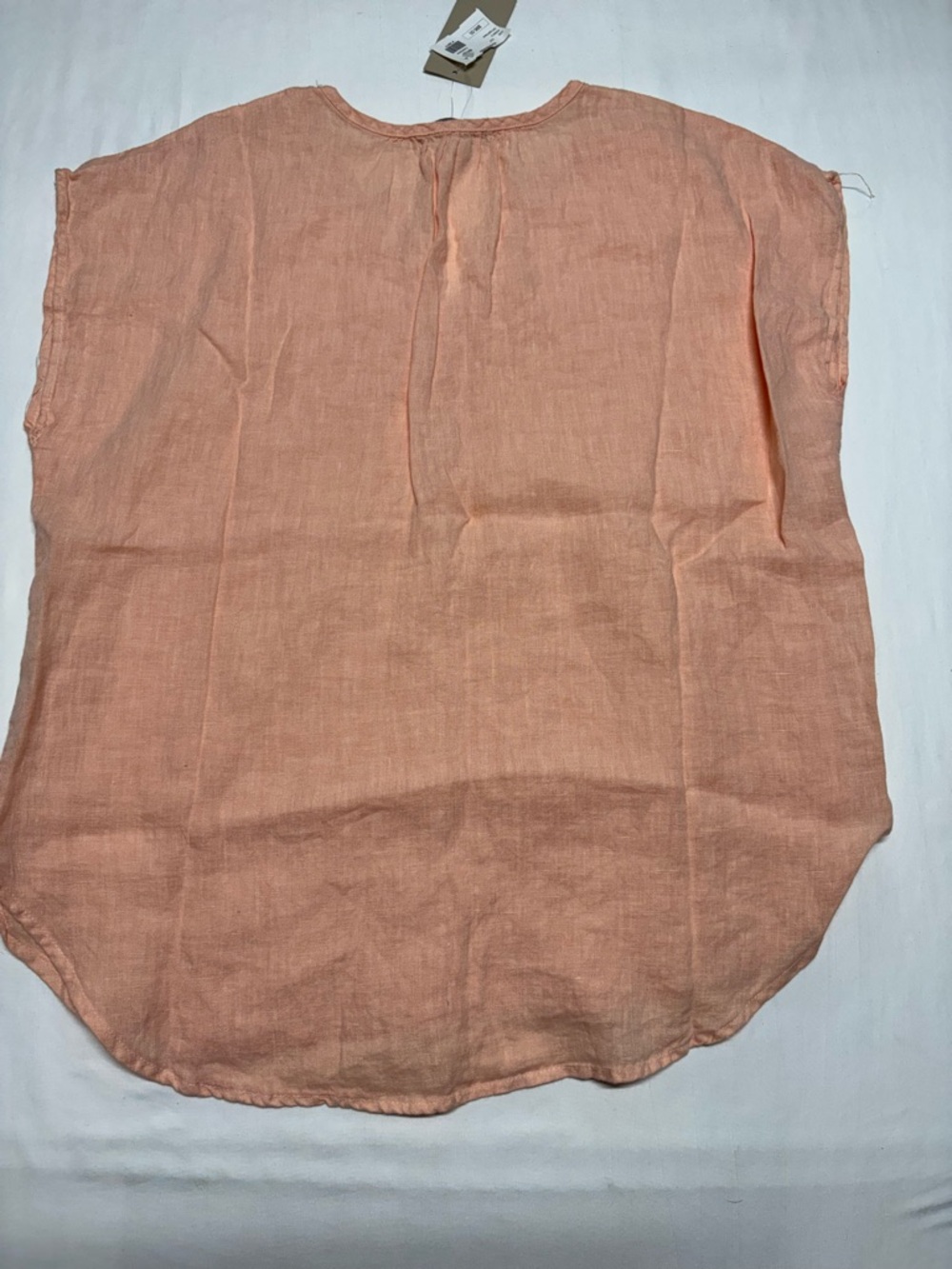 cut loose Peach Linen Tunic Top - labeled sz S- ** runs VERY large** NWT - Picture 5 of 6